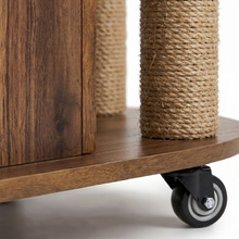 Ezra Oval Coffee Table with Cat House & Scratching Post